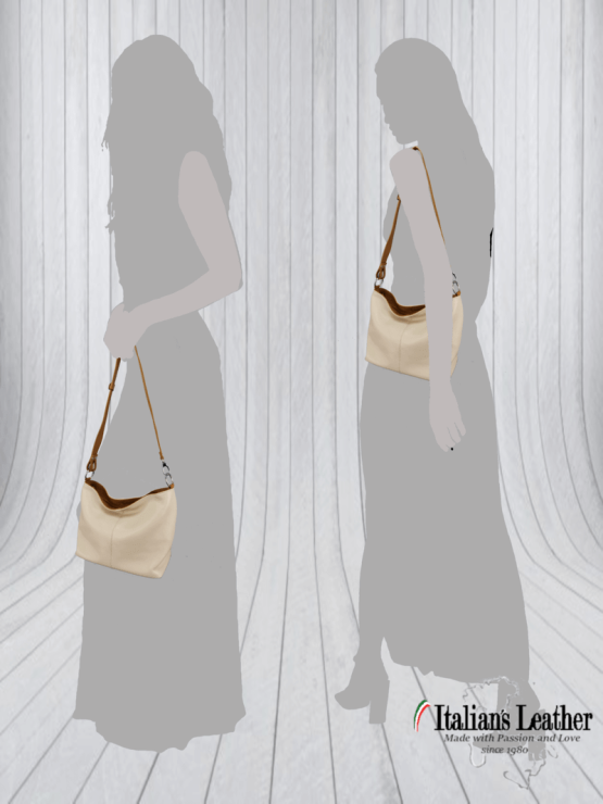 Bolso Hobo Blanco Hielo Doriana Italians 19120-D01 - Imagen 5