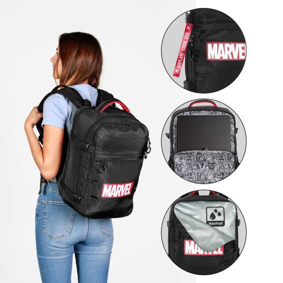 Marvel Comics Mochila Mercury Viaje Cabina Avión 40x20x25cm, Negro 07952 - Imagen 4