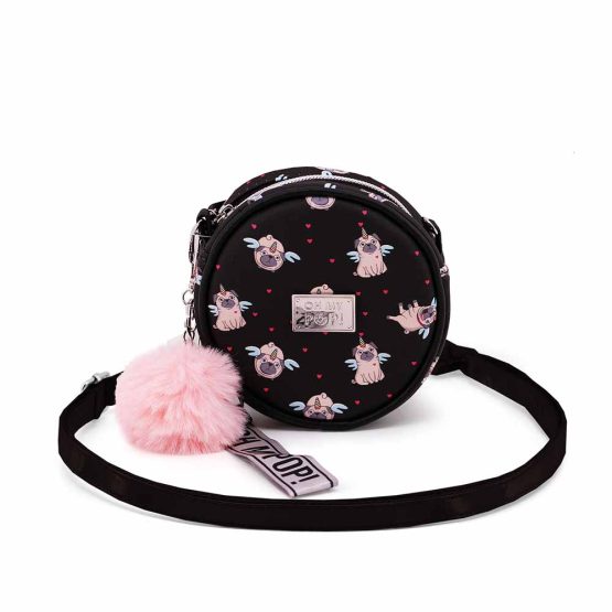 Oh My Pop Pug Bolso Redondo Pequeño, Negro 37537