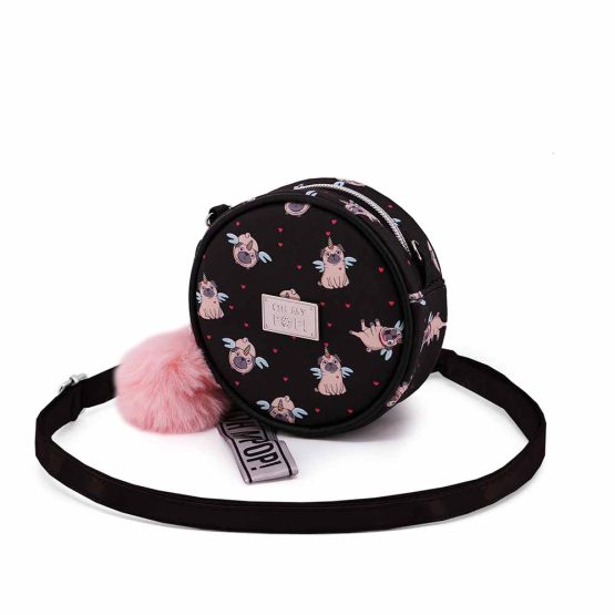 Oh My Pop Pug Bolso Redondo Pequeño, Negro 37537 - Imagen 2