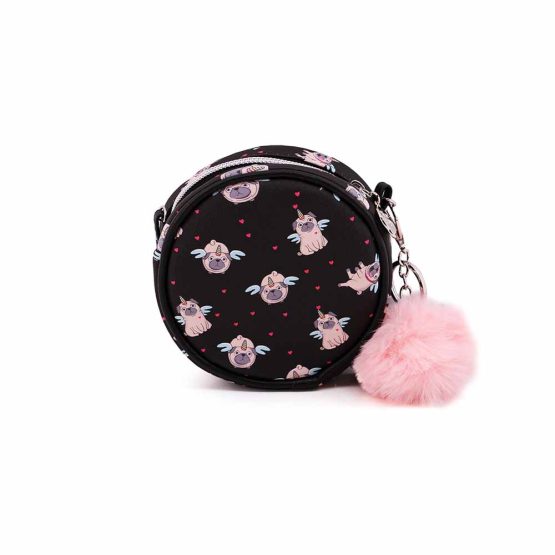 Oh My Pop Pug Bolso Redondo Pequeño, Negro 37537 - Imagen 3