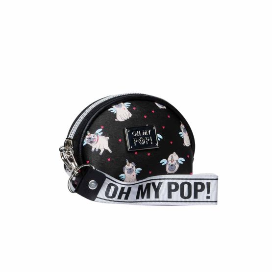 Oh My Pop Pug Monedero Oval, Negro 37754