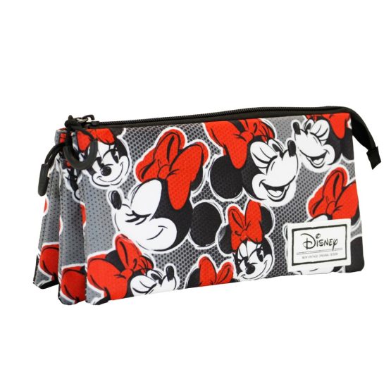 Disney Minnie Mouse Lashes Estuche Portatodo Triple FAN, Rojo 03472