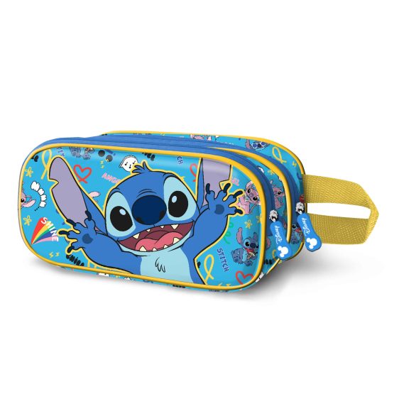 Disney Lilo y Stitch Hello Estuche Portatodo 3D Doble, Azul 06390