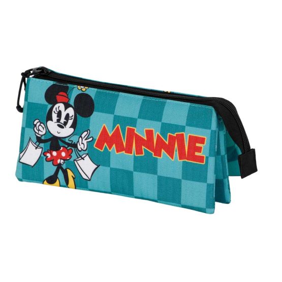 Disney Minnie Mouse Indigo Estuche Portatodo Triple, Turquesa 06417