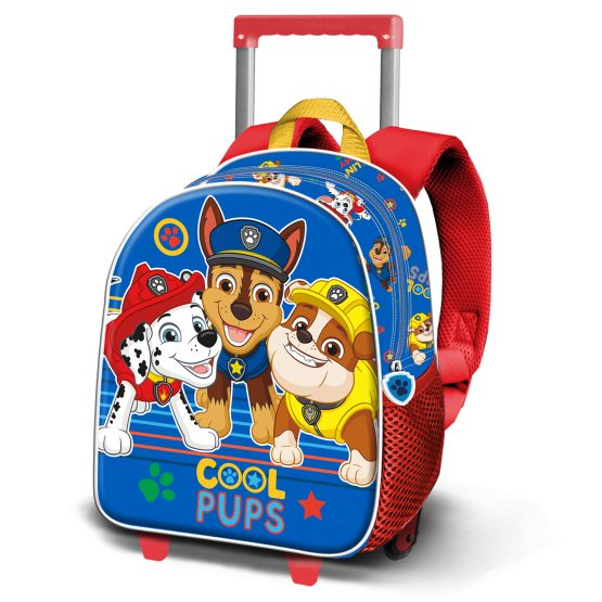 Paw Patrol La Patrulla Canina Cool Mochila 3D con Ruedas Pequeña, Azul 08477