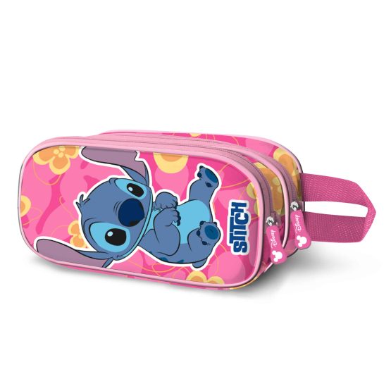 Disney Lilo y Stitch Cute Estuche Portatodo 3D Doble, Rosa 08552