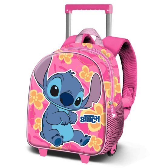 Disney Lilo y Stitch Cute Mochila 3D con Ruedas Pequeña, Rosa 08553