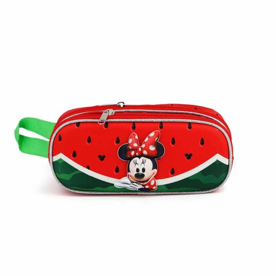 Disney Minnie Mouse Watermelon Estuche Portatodo 3D Doble, Rojo 00439