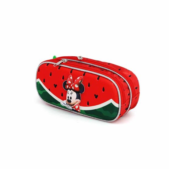 Disney Minnie Mouse Watermelon Estuche Portatodo 3D Doble, Rojo 00439 - Imagen 2