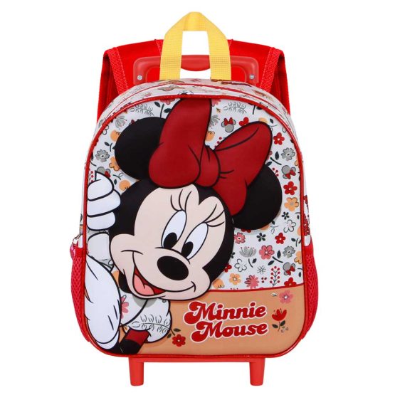 Disney Minnie Mouse Flowered Mochila 3D con Ruedas Pequeña, Rojo 08163 - Imagen 2