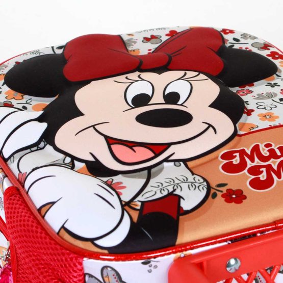 Disney Minnie Mouse Flowered Mochila 3D con Ruedas Pequeña, Rojo 08163 - Imagen 5