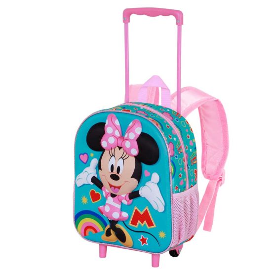 Disney Minnie Mouse Greet Mochila 3D con Ruedas Pequeña, Turquesa 08171