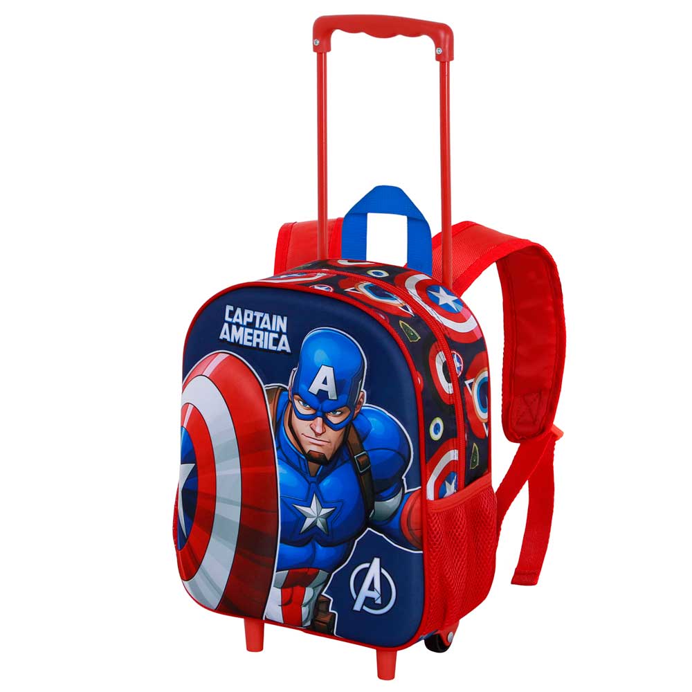 Marvel Capitán América Patriot Mochila 3D con Ruedas Pequeña