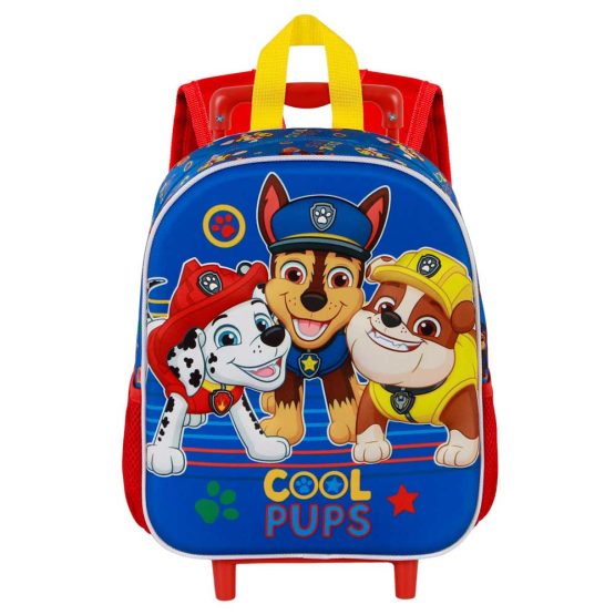 Paw Patrol La Patrulla Canina Cool Mochila 3D con Ruedas Pequeña, Azul 08477 - Imagen 2