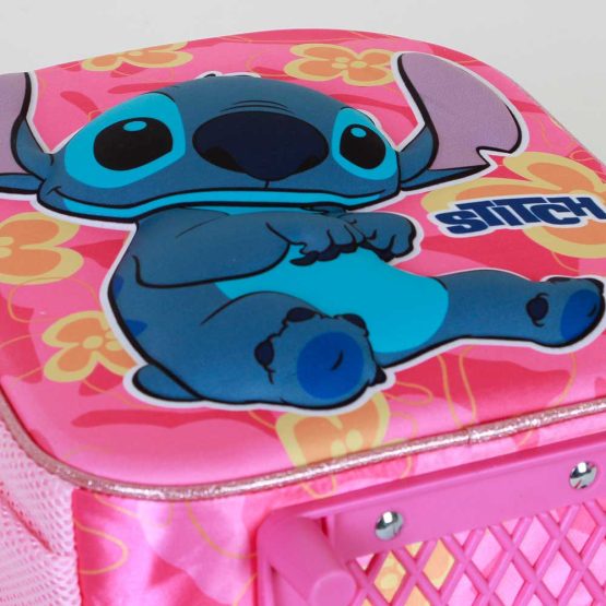 Disney Lilo y Stitch Cute Mochila 3D con Ruedas Pequeña, Rosa 08553 - Imagen 5