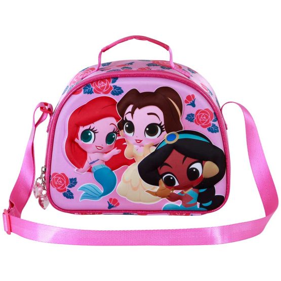 Disney Princesas Flowers Bolsa Portamerienda 3D, Rosa 08726 - Imagen 2