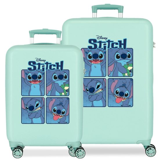 Set 2/Trolley Abs 55-65Cm.4R.Adorable Stitch Moods Turquesa 4041442